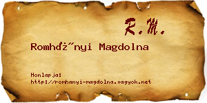 Romhányi Magdolna névjegykártya