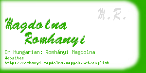 magdolna romhanyi business card