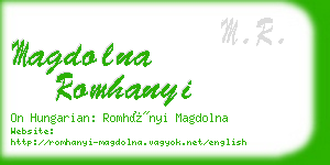 magdolna romhanyi business card